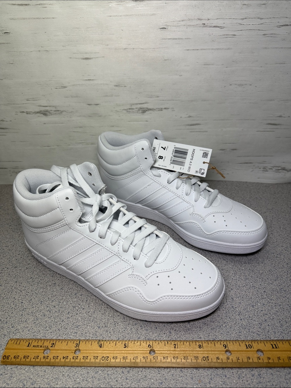 adidas White High-Top Sneakers - Clean Retro Court Style